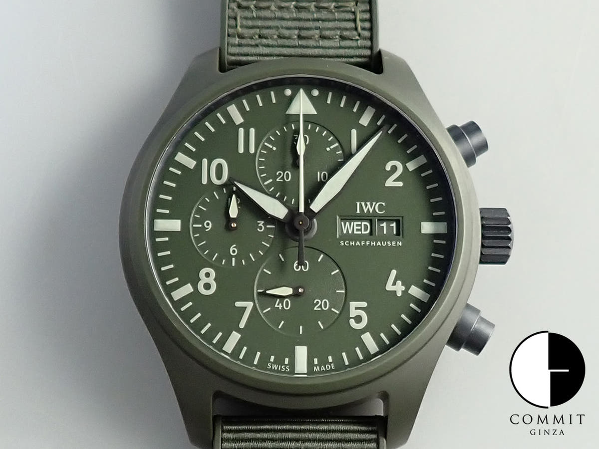 IWC パイロット ウォッチ クロノグラフ トップガン ウッドランド Ref.IW389106 グリーン文字盤 極美品 S0P2VTVC
