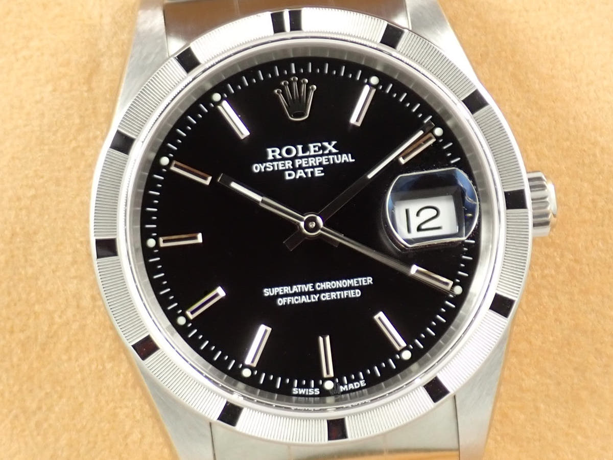 ロレックス オイスターパーペチュアル デイト Ref.15210 ブラック文字盤 中古 1338QNKQ