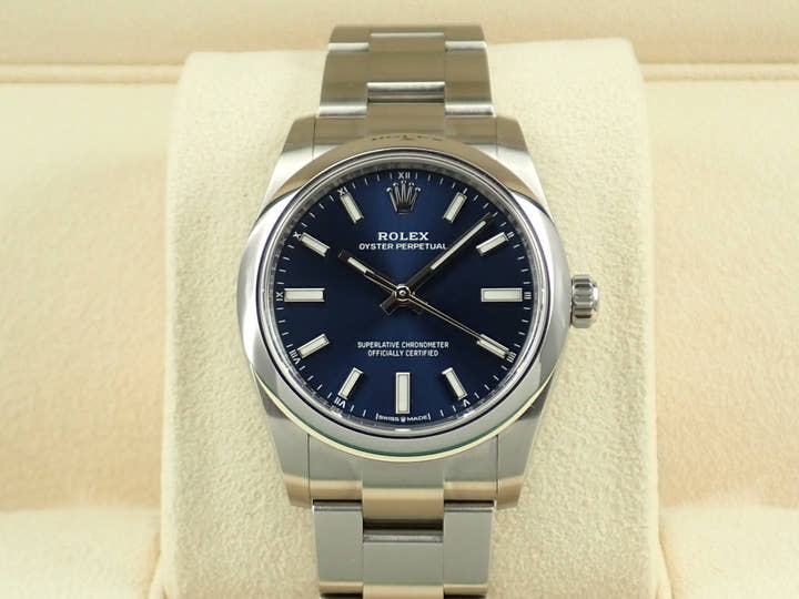 ロレックス オイスターパーペチュアル34 Ref.124200 ステンレススチール ブルー文字盤