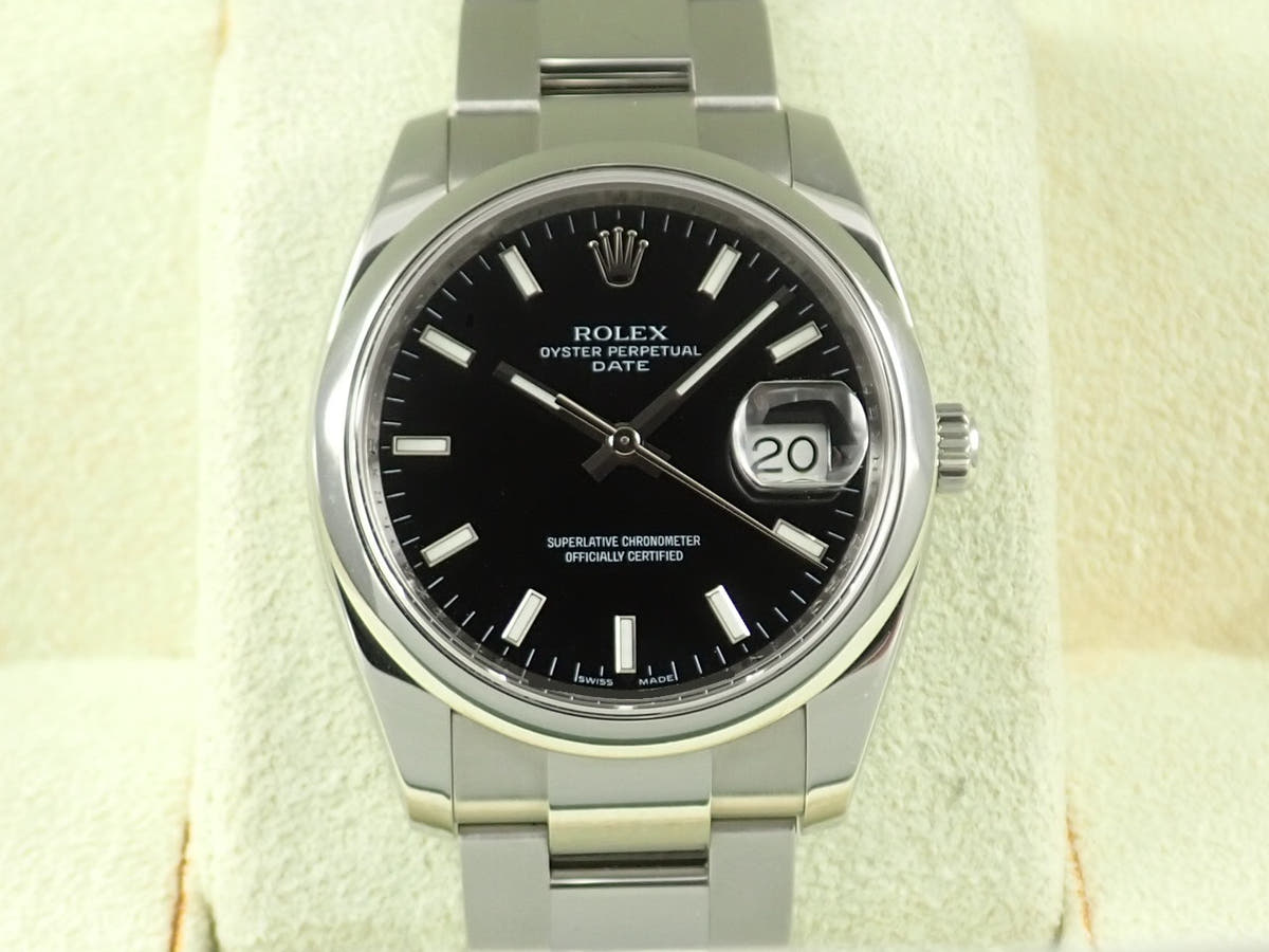 ロレックス オイスターパーペチュアル デイト Ref.115200 ブラック文字盤 美品 537ZTKUU