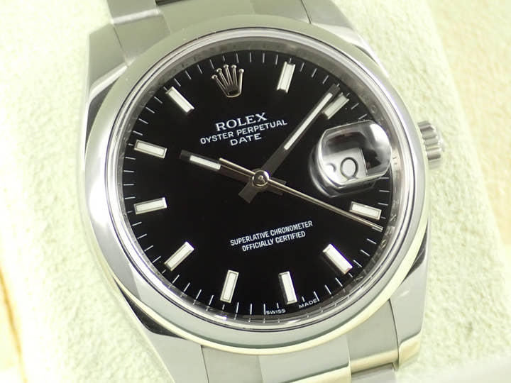 ロレックス オイスターパーペチュアル デイト Ref.115200 ステンレススチール ブラック文字盤