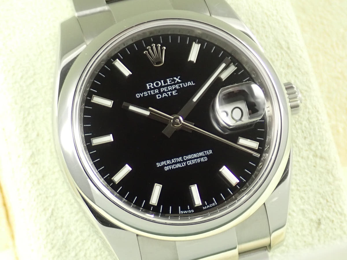 ロレックス オイスターパーペチュアル デイト Ref.115200 ブラック文字盤 美品 537ZTKUU