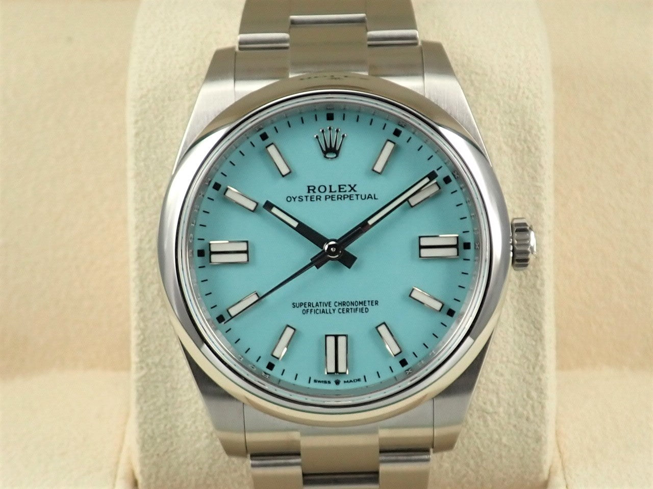 Rolex Oyster Perpetual 41 Turquoise Dial &lt;Warranty Box and Others&gt;