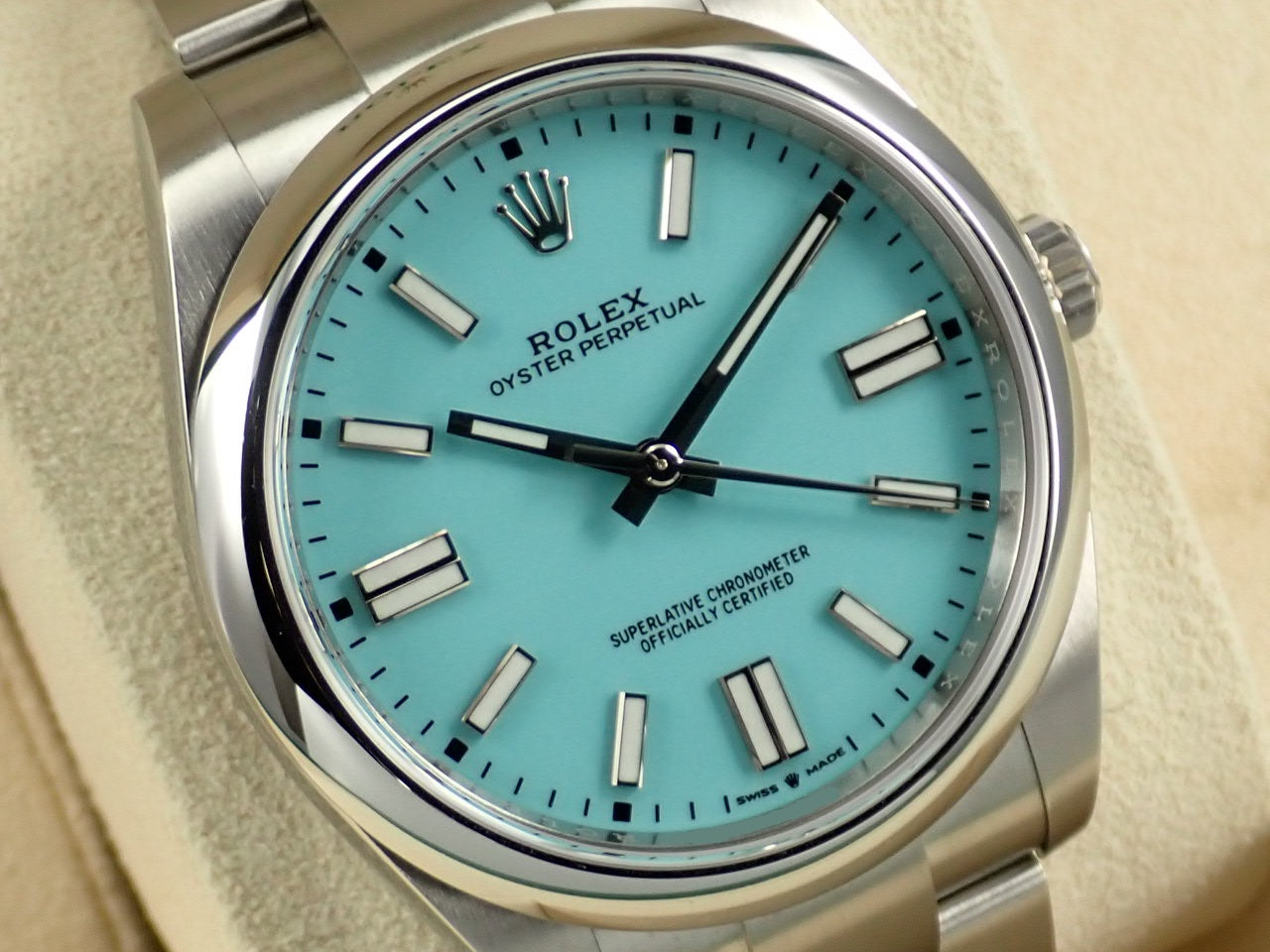 Rolex Oyster Perpetual 41 Turquoise Dial &lt;Warranty Box and Others&gt;