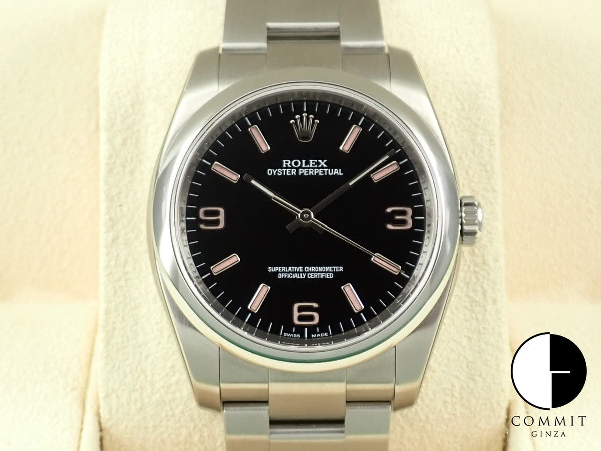 ロレックス オイスターパーペチュアル36 Ref.116000 ステンレススチール ブラックx369ピンク文字盤