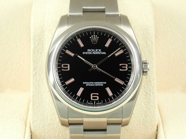 ロレックス オイスターパーペチュアル36 Ref.116000 ステンレススチール ブラックx369ピンク文字盤