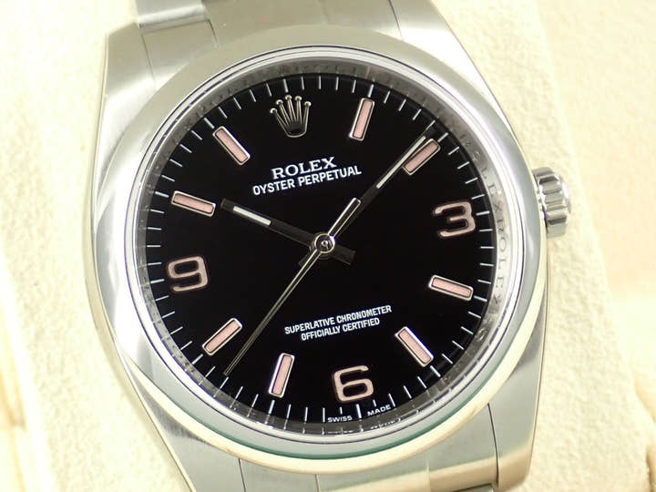 ロレックス オイスターパーペチュアル36 Ref.116000 ステンレススチール ブラックx369ピンク文字盤