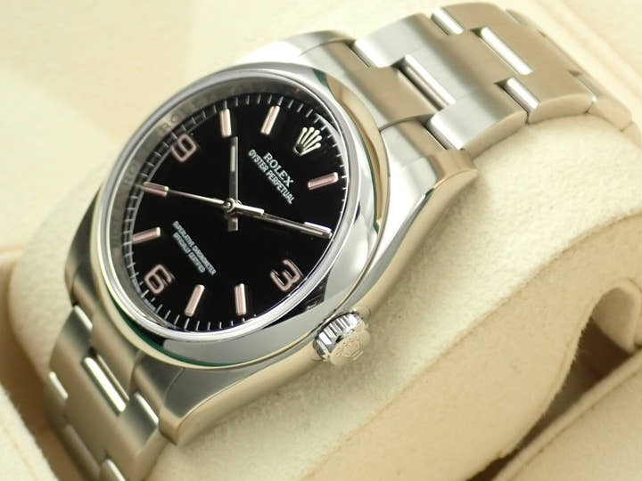 ロレックス オイスターパーペチュアル36 Ref.116000 ステンレススチール ブラックx369ピンク文字盤