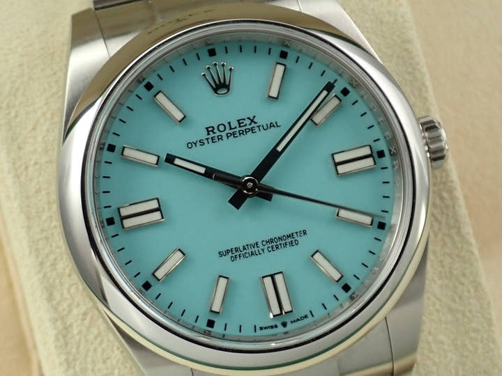 ロレックス オイスターパーペチュアル41 Ref.124300 ステンレススチール ターコイズ文字盤