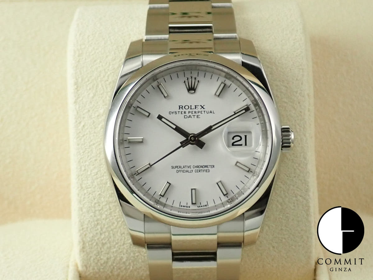 Rolex Oyster Perpetual Date Ref. 115200 Stainless Steel White Dial