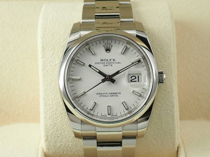 Rolex Oyster Perpetual Date Ref. 115200 Stainless Steel White Dial
