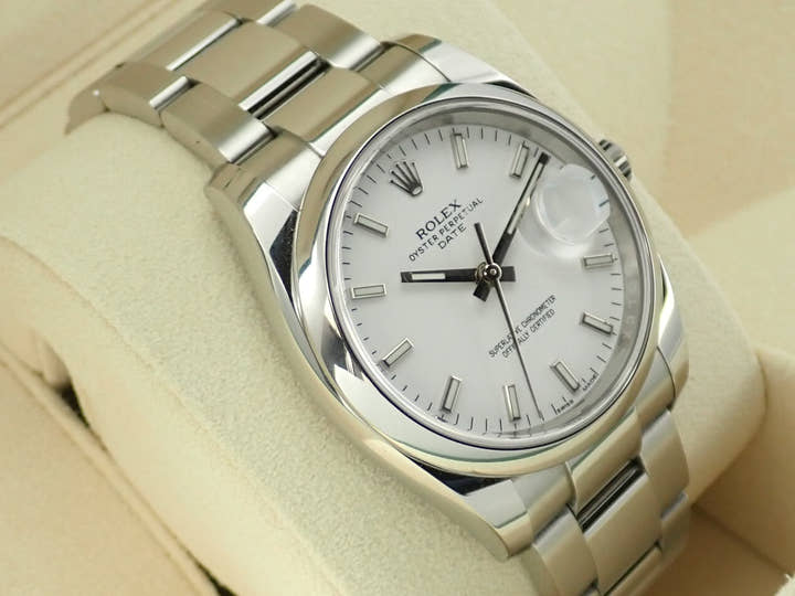 Rolex Oyster Perpetual Date Ref. 115200 Stainless Steel White Dial