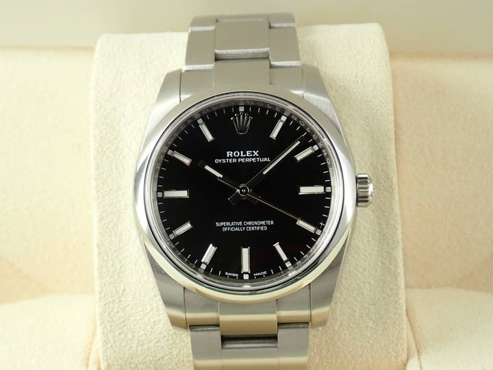ロレックス オイスターパーペチュアル34 Ref.114200 ステンレススチール ブラック文字盤