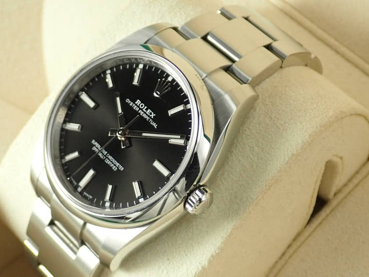ロレックス オイスターパーペチュアル34 Ref.114200 ステンレススチール ブラック文字盤