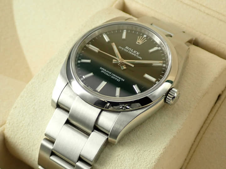 ロレックス オイスターパーペチュアル34 Ref.114200 ステンレススチール ブラック文字盤