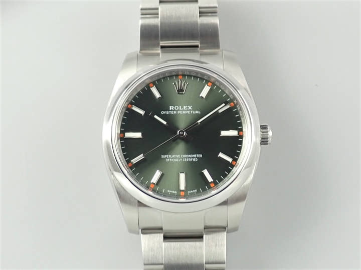 ロレックス オイスターパーペチュアル34 Ref.114200 ステンレススチール オリーブグリーン文字盤
