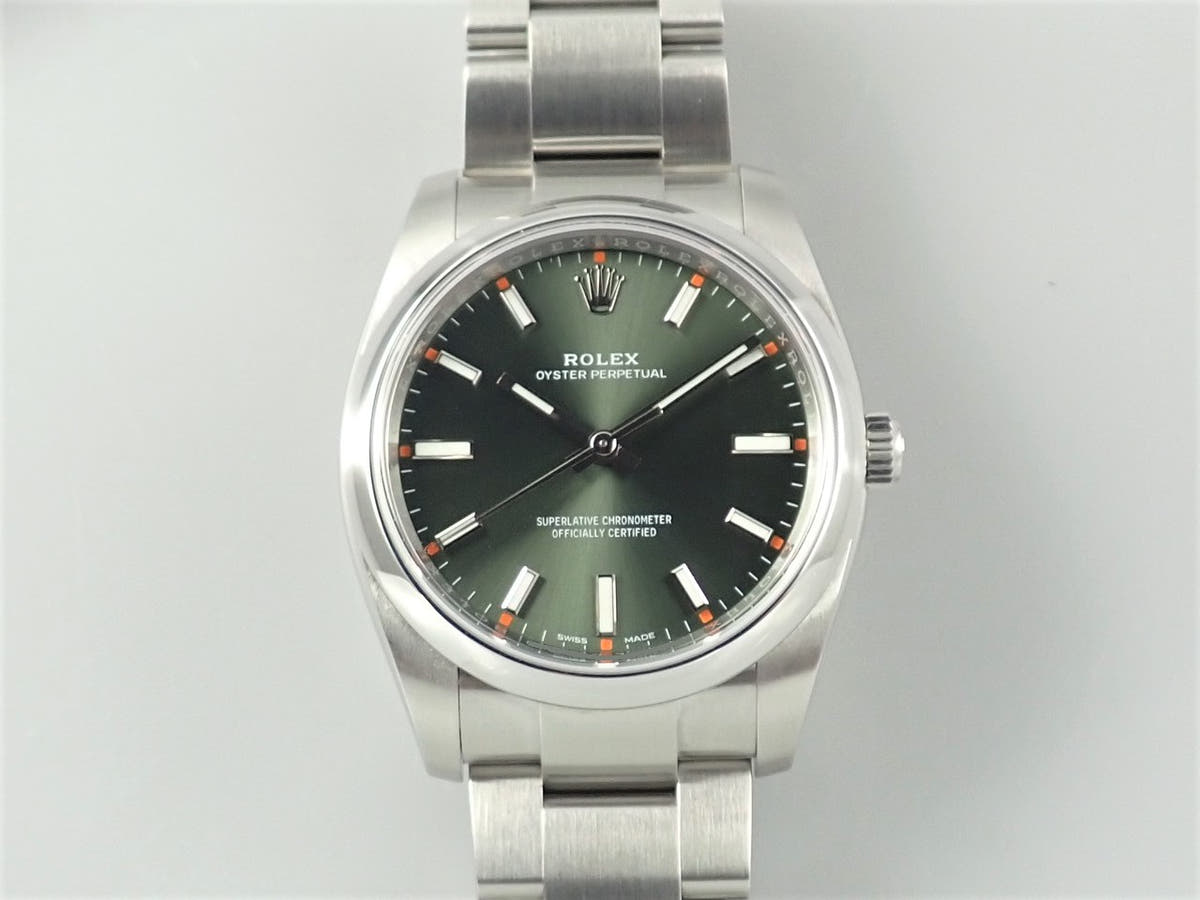 ロレックス オイスターパーペチュアル34 Ref.114200 オリーブグリーン文字盤 極美品 AM0C7326