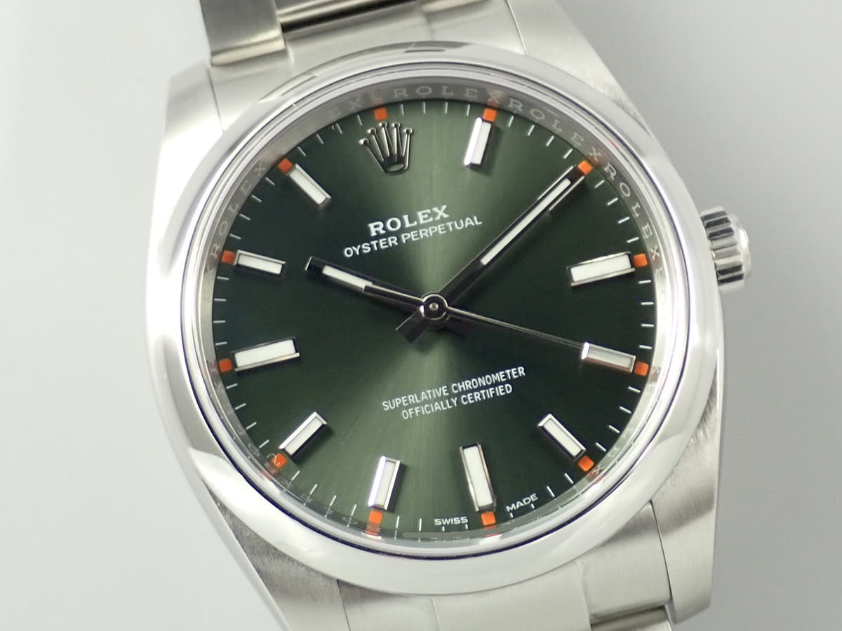 ロレックス オイスターパーペチュアル34 Ref.114200 オリーブグリーン文字盤 極美品 AM0C7326
