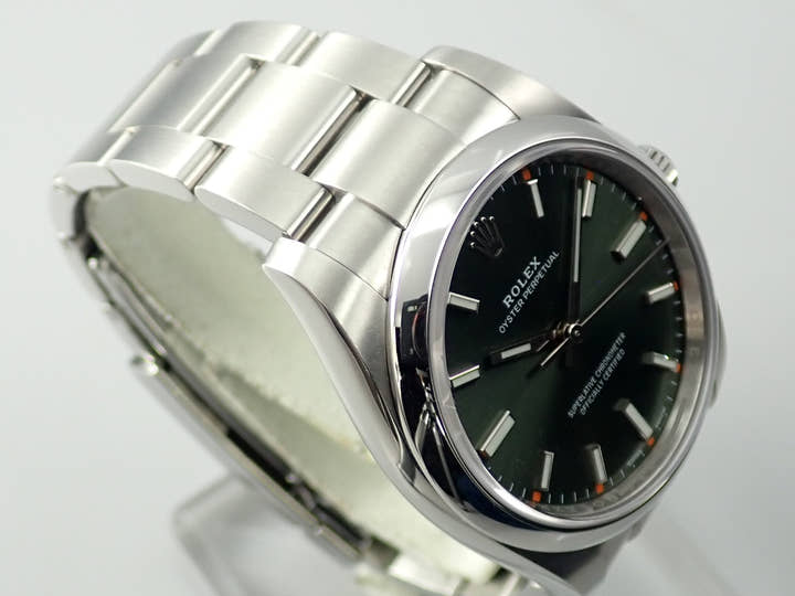 ロレックス オイスターパーペチュアル34 Ref.114200 ステンレススチール オリーブグリーン文字盤