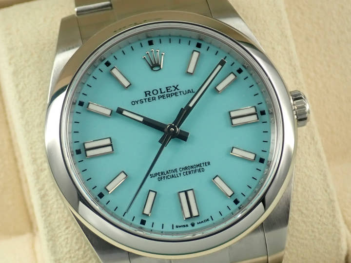 ロレックス オイスターパーペチュアル41 Ref.124300 ステンレススチール ターコイズ文字盤