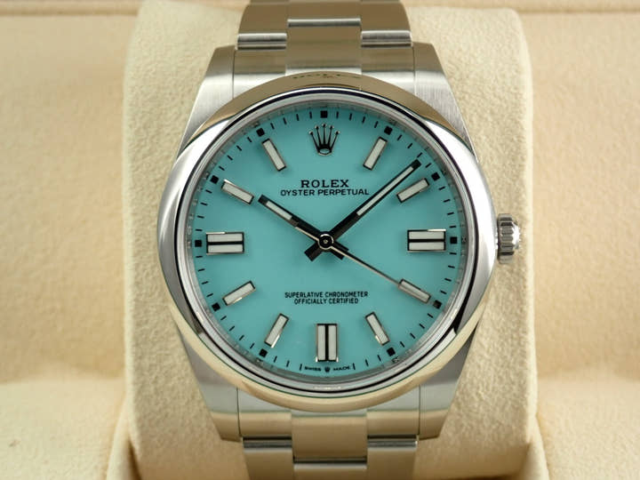 ロレックス オイスターパーペチュアル41 Ref.124300 ステンレススチール ターコイズ文字盤
