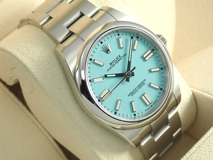 ロレックス オイスターパーペチュアル41 Ref.124300 ステンレススチール ターコイズ文字盤