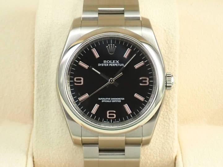 ロレックス オイスターパーペチュアル36 Ref.116000 ステンレススチール ブラックx369ピンク文字盤