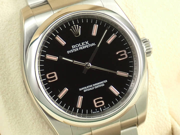 ロレックス オイスターパーペチュアル36 Ref.116000 ステンレススチール ブラックx369ピンク文字盤