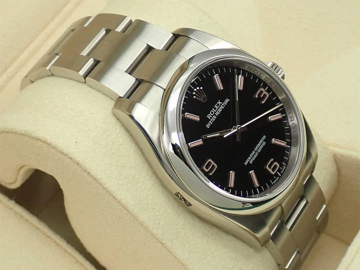 ロレックス オイスターパーペチュアル36 Ref.116000 ステンレススチール ブラックx369ピンク文字盤
