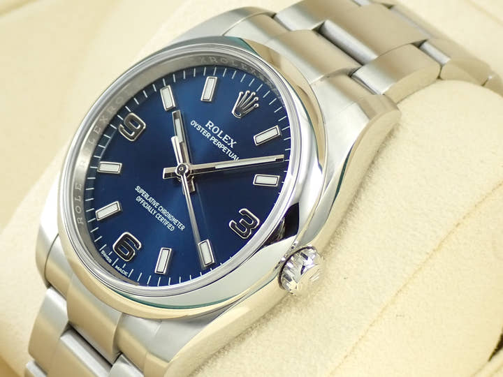 ロレックス オイスターパーペチュアル34 Ref.114200 ステンレススチール ブルー文字盤