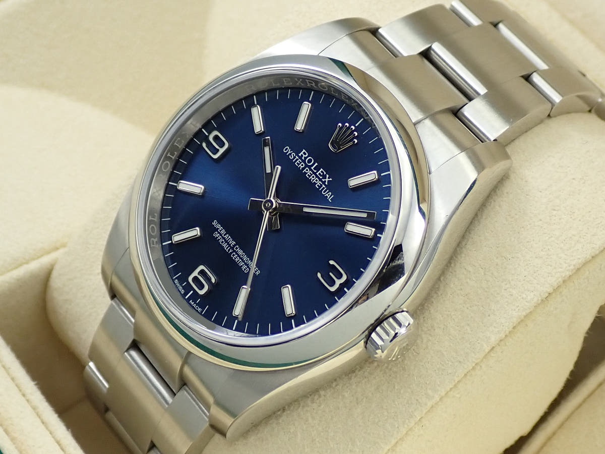 ロレックス オイスターパーペチュアル36 Ref.116000 ブルー文字盤 中古 X2U53930