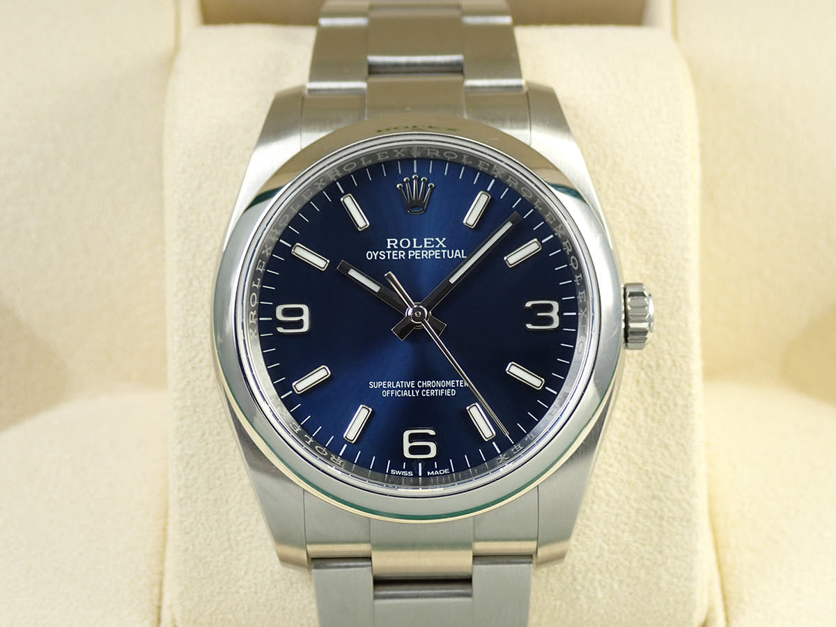 ロレックス オイスターパーペチュアル36 Ref.116000 ブルー文字盤 中古 X2U53930