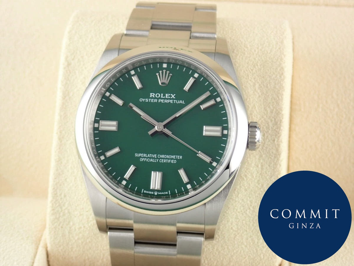 ロレックス オイスターパーペチュアル Ref.126000 グリーン文字盤 未使用 oyster-perpetual-39