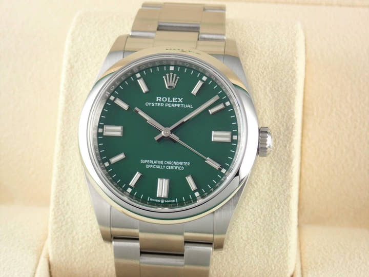 ロレックス オイスターパーペチュアル Ref.126000 グリーン文字盤 未使用 oyster-perpetual-39