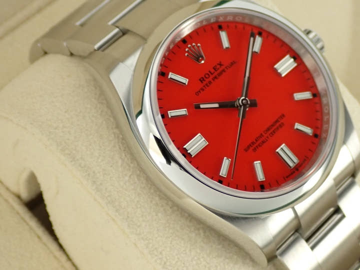 ロレックス オイスターパーペチュアル36 Ref.126000 ステンレススチール コーラルレッド文字盤