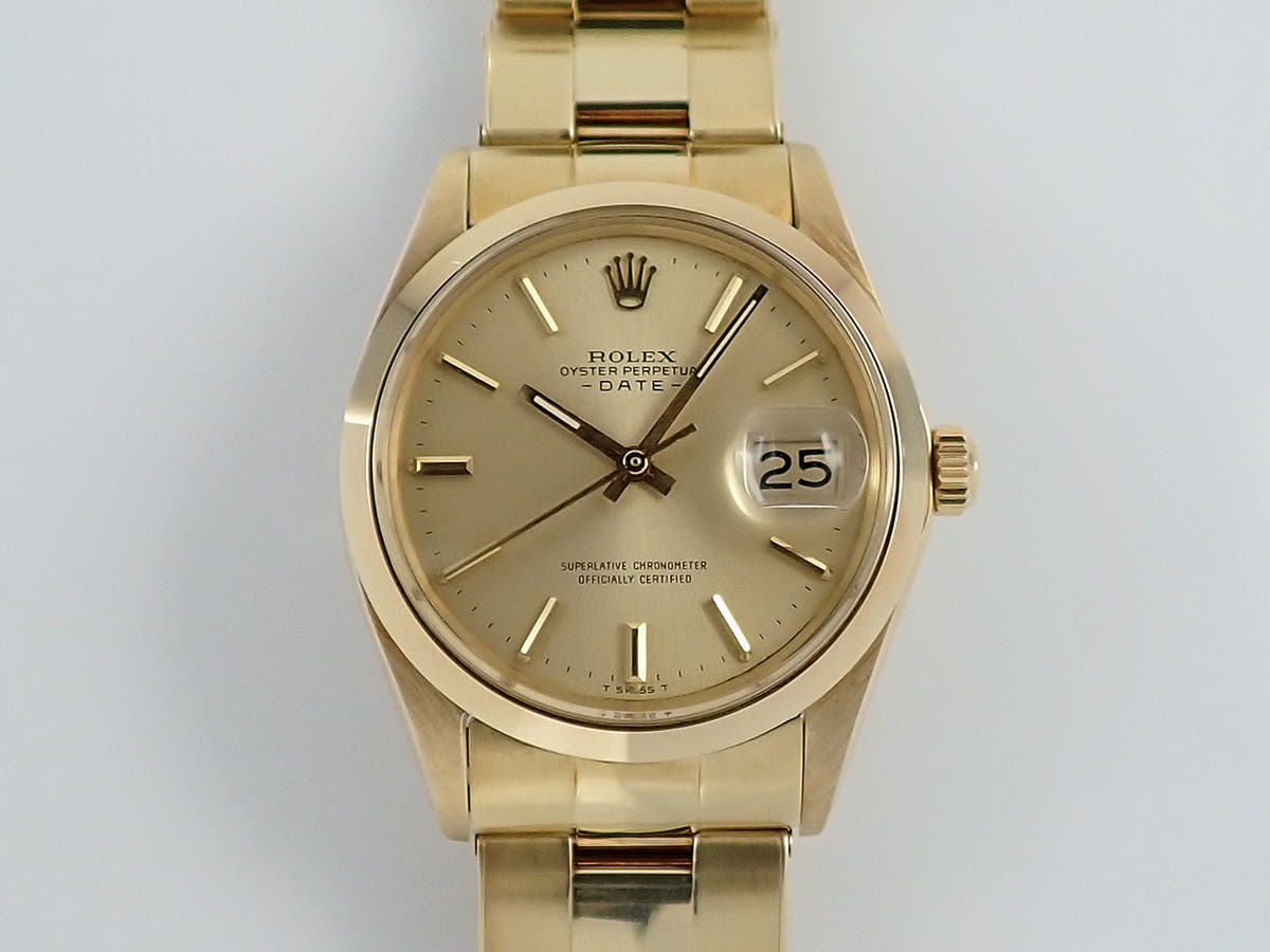 ロレックス オイスターパーペチュアルデイト Ref.1500 シャンパン文字盤 中古 53AXAUMA