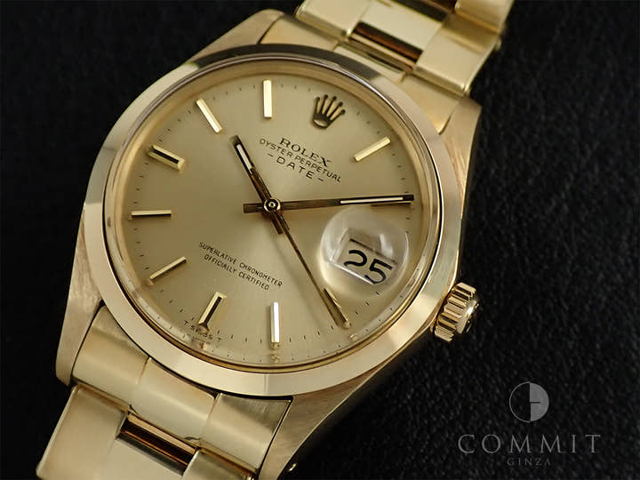 Rolex Oyster Perpetual Date Ref. 1500 Yellow Gold Champagne Dial