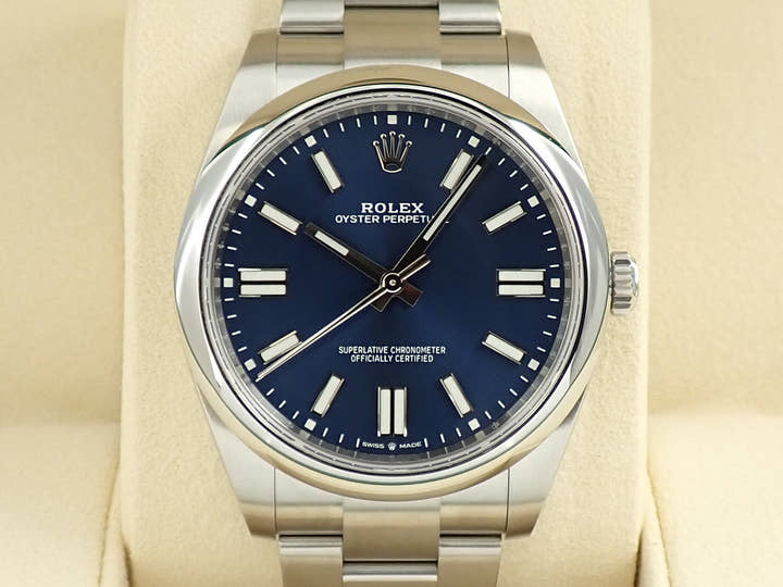 ロレックス オイスターパーペチュアル41 Ref.124300 ステンレススチール ブライトブルー文字盤
