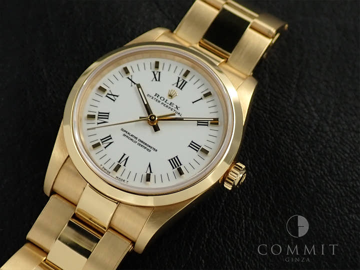 Rolex Oyster Perpetual Ref. 14208 Yellow Gold White Dial