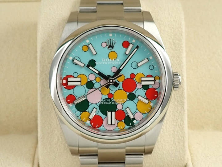 ロレックス オイスターパーペチュアル41 Ref.124300 ステンレススチール セレブレーションモチーフ文字盤