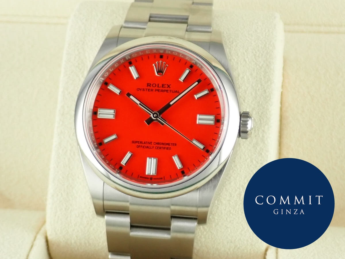 Rolex Oyster Perpetual Ref.126000 Coral Red Dial Unused oyster-perpetual-48