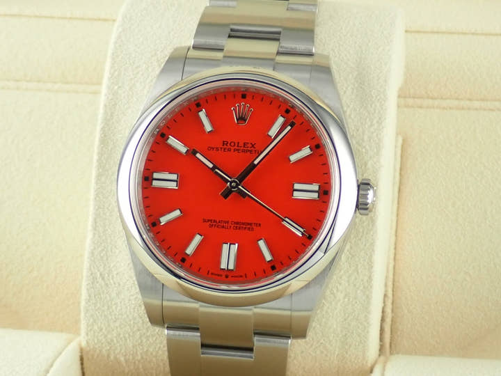 Rolex Oyster Perpetual Ref.124300 Coral Red Dial Unused oyster-perpetual-50