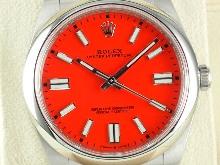 Rolex Oyster Perpetual Ref.124300 Coral Red Dial Unused oyster-perpetual-50