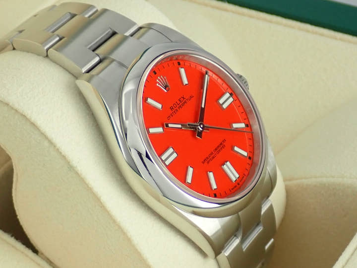Rolex Oyster Perpetual Ref.124300 Coral Red Dial Unused oyster-perpetual-50