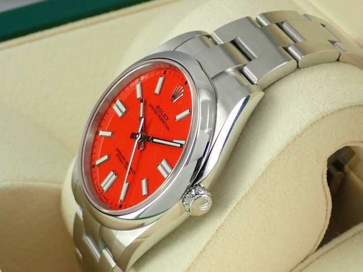 Rolex Oyster Perpetual Ref.124300 Coral Red Dial Unused oyster-perpetual-50