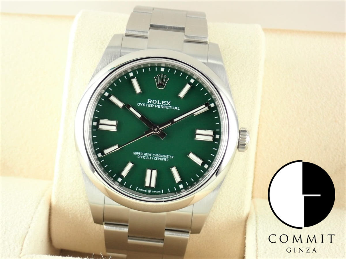 ロレックス オイスターパーペチュアル Ref.124300 グリーン文字盤 未使用 oyster-perpetual-63
