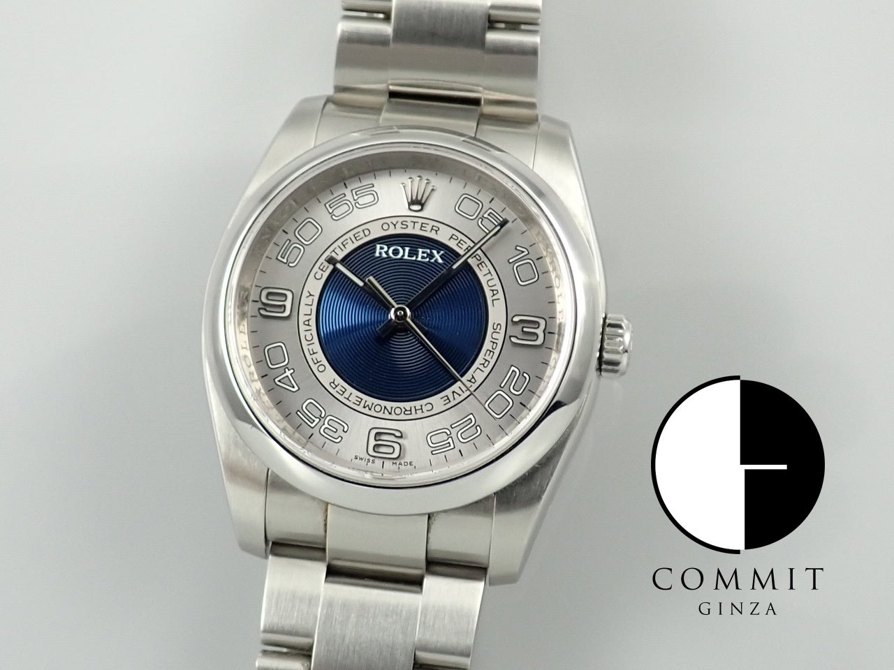 Rolex Oyster Perpetual 36 Blue Concentric x Silver Dial