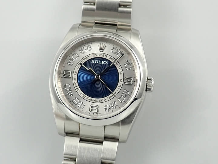 ロレックス オイスターパーペチュアル36 Ref.116000 ステンレススチール ブルーコンセントリックxシルバー文字盤