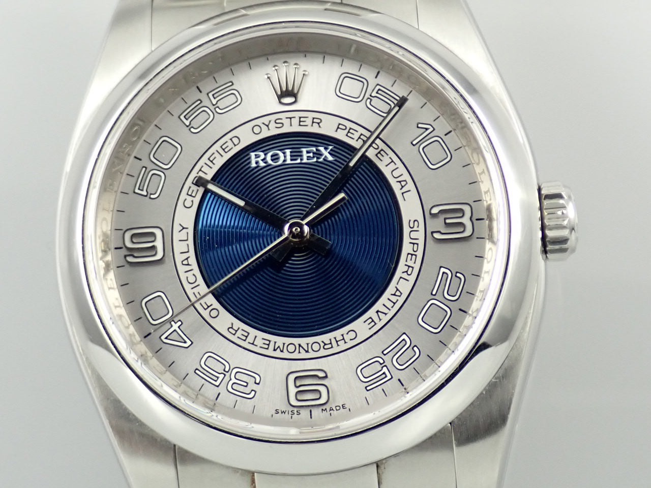 Rolex Oyster Perpetual 36 Blue Concentric x Silver Dial