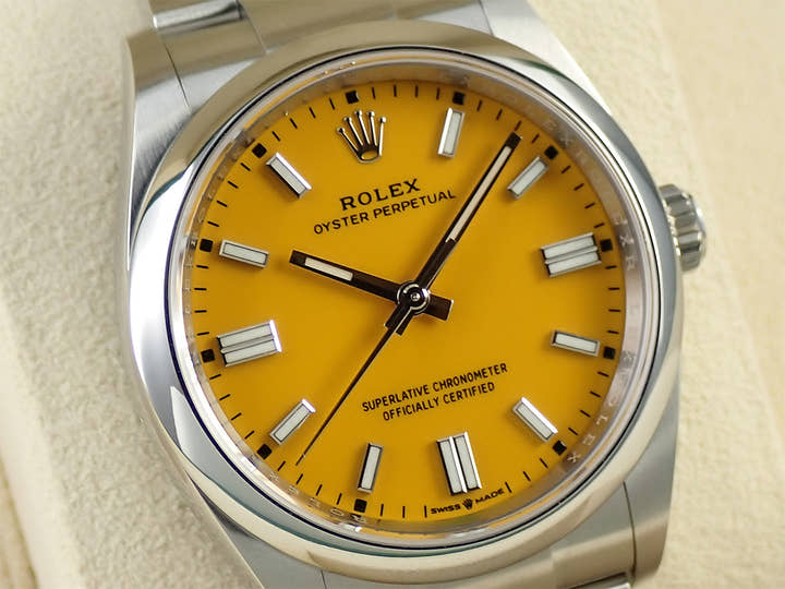 ロレックス オイスターパーペチュアル36 Ref.126000 ステンレススチール イエロー文字盤